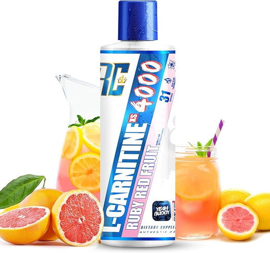 Ronnie Coleman Signature Series L Carnitine XS 4000 Liquid, Stimulant Free, Sugar Free, Zero Carbs, Lean Muscle Strength Support for Men & Women, 16 Oz (16 oz, Ruby Red Fruit (4000))