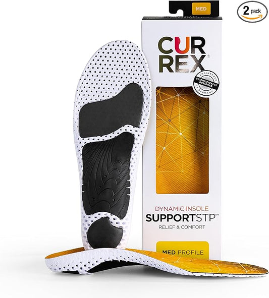 CURREX SupportSTP – Arch Support Insole w/Superior Cushioning & Airflow, Heavy Duty Shell for Less Fatigue – Comfort, Athletic, Casual and Work Shoe Inserts, Men & Women – Medium Arch, XS