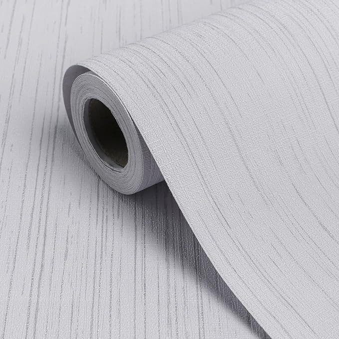 White Grasscloth Peel and Stick Wallpaper A Set of 23.6" X 480" Self-Adhesive