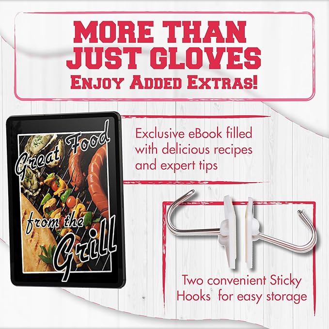 KITCHEN PERFECTION S Silicone Smoker Oven Gloves for Women -Extreme Heat Resistant BBQ Gloves -Handle Hot Food Right on Your Grill Fryer |Waterproof Oven Mitts Cooking Gloves |Superior Set+3 Bonuses