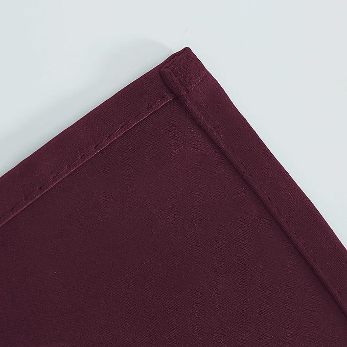 LEMOMO Burgundy Red Thermal Blackout Curtains/42 x 95 Inch/Set of 2 Panels Room