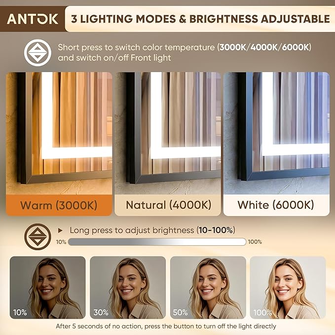 Antok 24X32 LED Bathroom Mirror