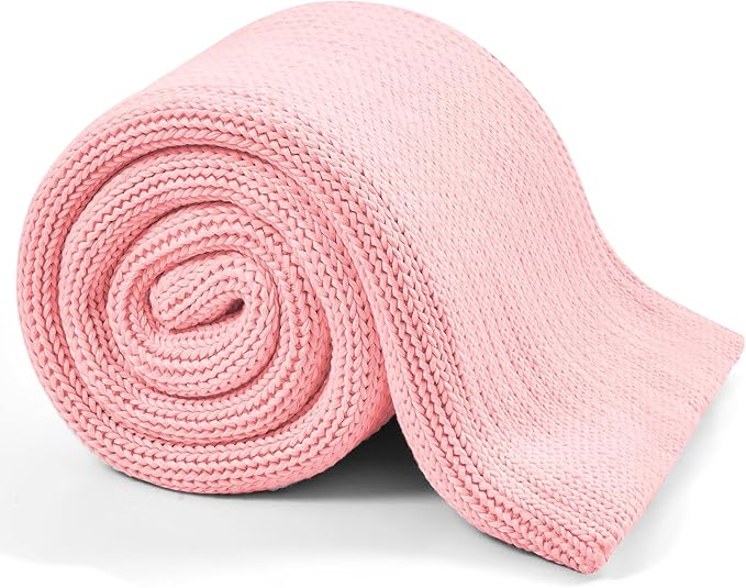 L'AGRATY Knitted Weighted Blanket - 48"x72" 15lbs Cooling Chunky Knit Heavy Blanket for Adults Braided Crochet Throw Thick Cable Yarn Knit Decorative No Beads Evenly Weighted Machine Washable