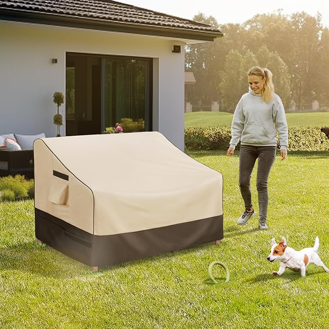 KylinLucky Outdoor Patio Sofa Cover fit 60 x 35 x 35 inch, 59 x 34, 58 x 33 Waterproof Weatherproof Heavy Duty 600D Garden Furniture Cover for Outside Sofa Couch