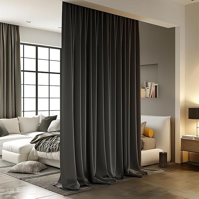 Room Divider Curtains for Ceiling Track Rod, 15 ft Wide x 7 ft Tall, 1 Panel