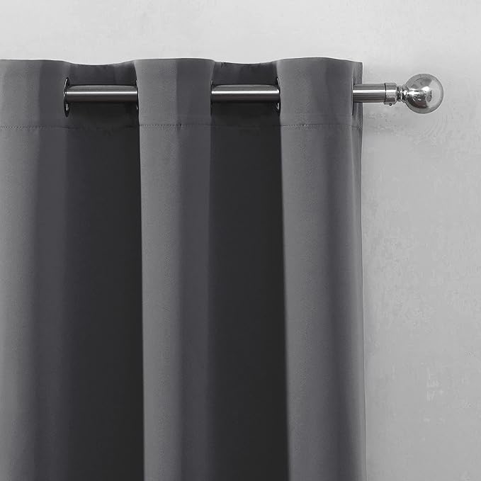 LEMOMO Blackout Curtains 66 x 84 inch/Frost Grey Curtains Set of 2