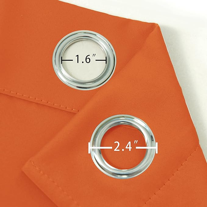 LEMOMO Blackout Curtains 66 x 84 inch/Orange Curtains Set of 2 Panels/Thermal