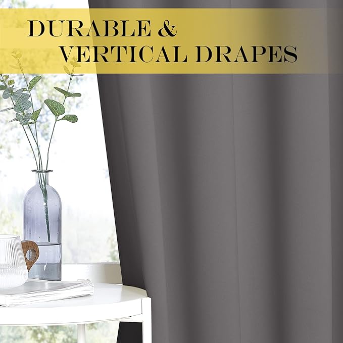 NICETOWN Grey Blackout Curtain & Drape