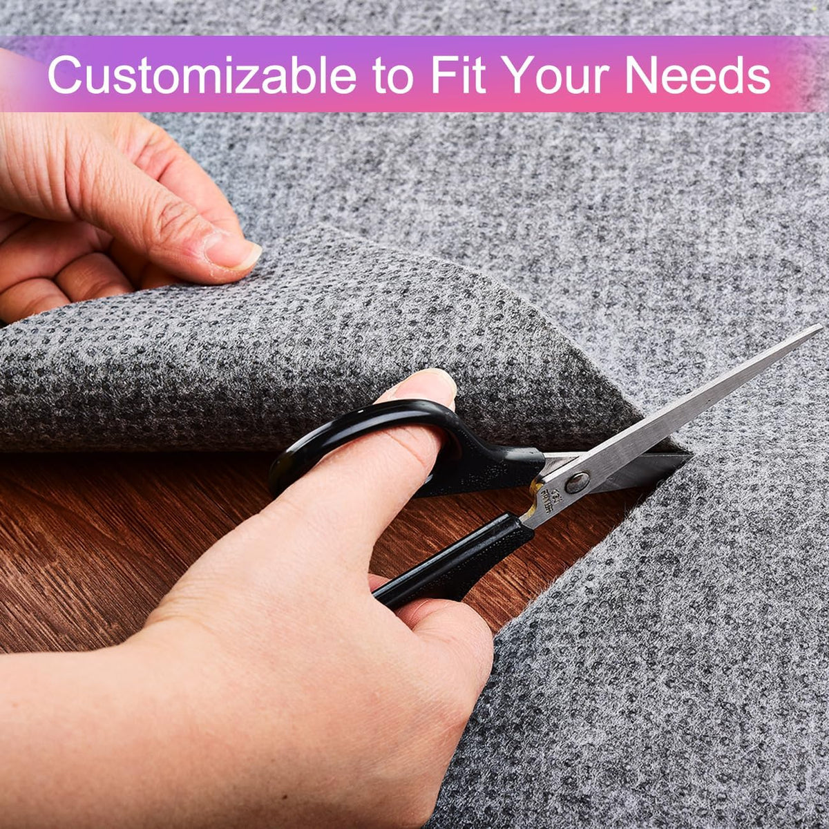 Ultra Strong Anti-Slip Thin Rug Felt Pad 5 x 8 Feet for Hardwood Floors, Non Slip Carpet Padding, Non Skid Area Rug Mat Keep Your Rugs in Place- Gray