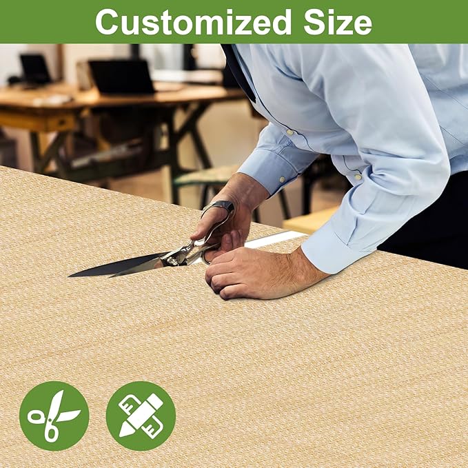 Shade&Beyond 10' W × 22' L Pergola Shade Cover Wheat Pergola Cover Canopy Replacement Shade Cloth for Garden, Patio, Deck, Porch with Grommets and Rods(Make Custom Size)