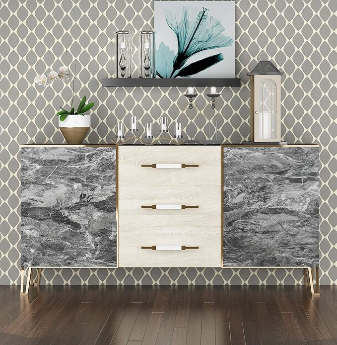 Livelynine 15.8X394 Inch Textured Concrete Wallpaper Peel and Stick Mural