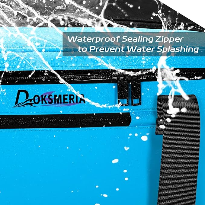 Paddle Board Cooler Waterproof, Super Capacity SUP Paddleboard Deck Cooler with Shoulder Strap & 6 Elastic Rope Clips, Paddle Board Accessories Bag for Stand Up Paddleboard and Kayak