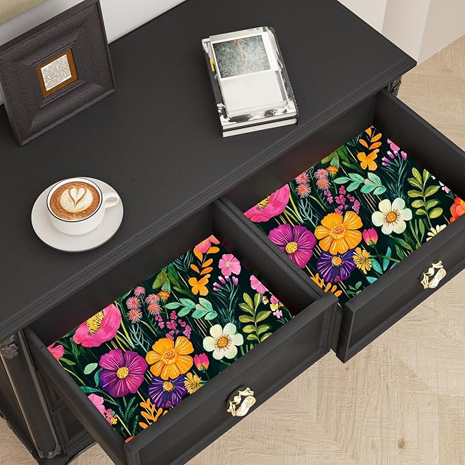 BOKEBEVE Watercolor Floral Wallpaper Peel and Stick Colorful Contact Paper