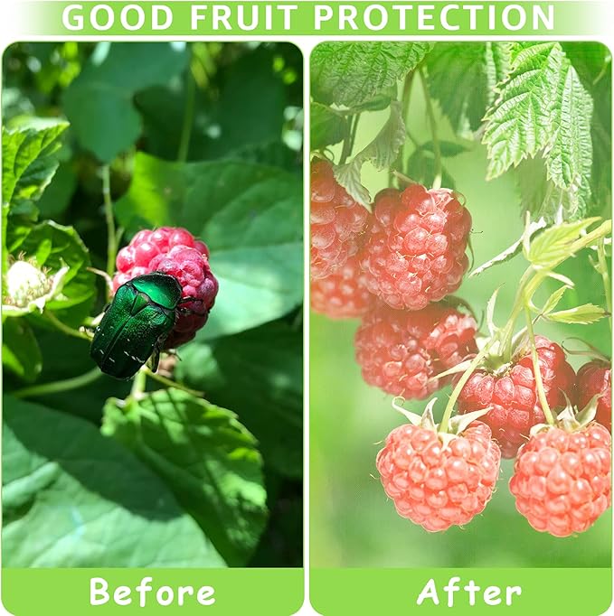 MIXC 100 Pcs Fruit Protection Bags, 12''×16''Fruit Netting Bags for Fruit Trees Fruit Cover Mesh Bag with Drawstring Netting Barrier Bags for Plant Fruit Flower