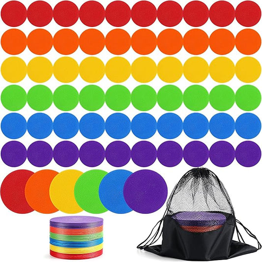 TPE Floor Spot Markers Dots for Gym Flat Non Slip Spot Marker Dance Dot for Classroom Gym Sports Soccer Basketball Agility Training Field Marking Equipment