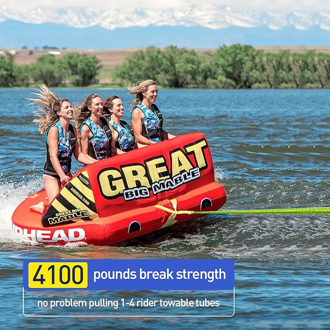 Botepon Tow Rope for Tubing, Tow Rope for Towable Tubes for Boating, Tow Rope for Pulling Tube with Pontoon Boat Jet Ski, 60ft