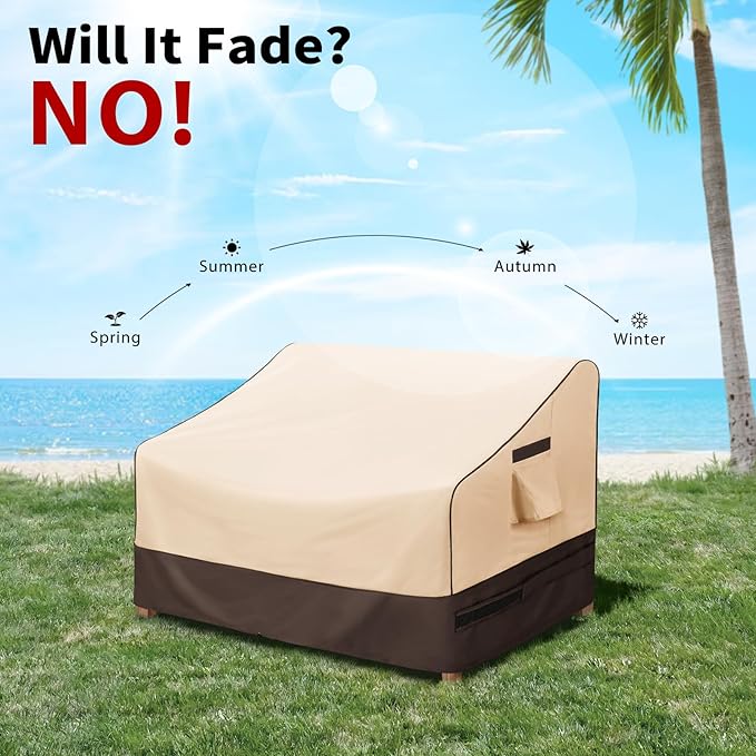 KylinLucky Outdoor Patio Sofa Cover fit 60 x 35 x 35 inch, 59 x 34, 58 x 33 Waterproof Weatherproof Heavy Duty 600D Garden Furniture Cover for Outside Sofa Couch