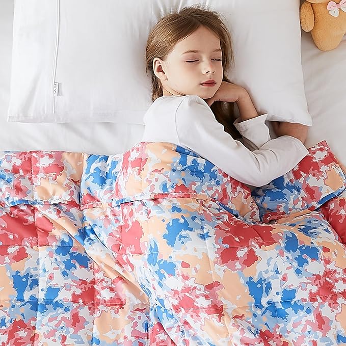 L'AGRATY Weighted Blanket - 36"x48" 3lbs Weighted Blanket Microfiber Material with Glass Beads Small Blanket for All-Season Summer Fall Winter Soft Thick Blanket