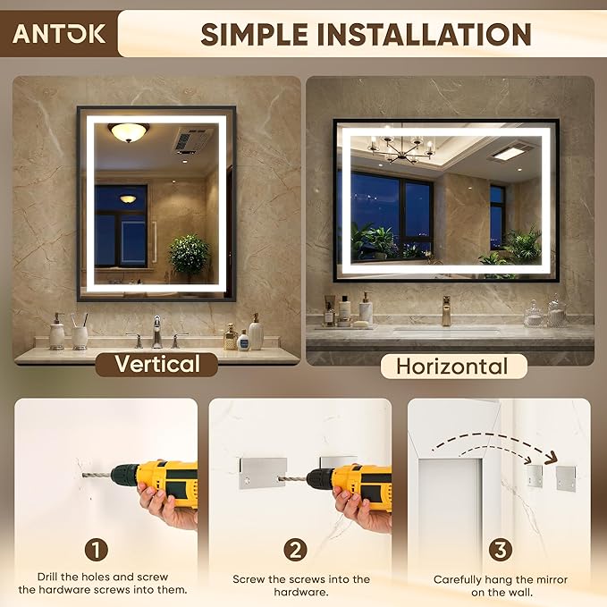 Antok 24X32 LED Bathroom Mirror