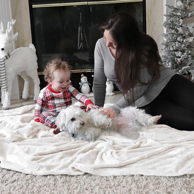 Bedsure White Fleece Throw Blanket - 300GSM Blankets for Couch, Sofa, Bed, Soft Lightweight Plush Cozy Throws for Toddlers, 50x60 inches