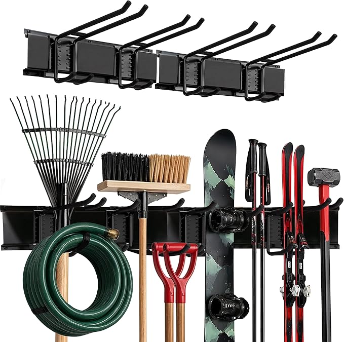 TIDYME Garage Wall Organizer | 32" Heavy-Duty Tool Storage Rack | Adjustable