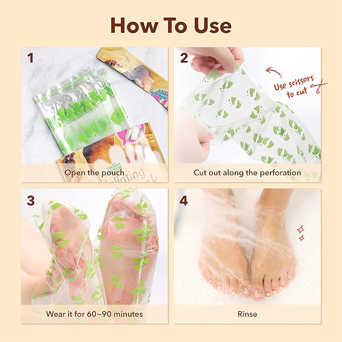 Purederm Exfoliating Foot Mask (3 Pack) – Regular Size Exfoliating Foot Masks for Cracked Feet, Dry Skin, Callused Feet…