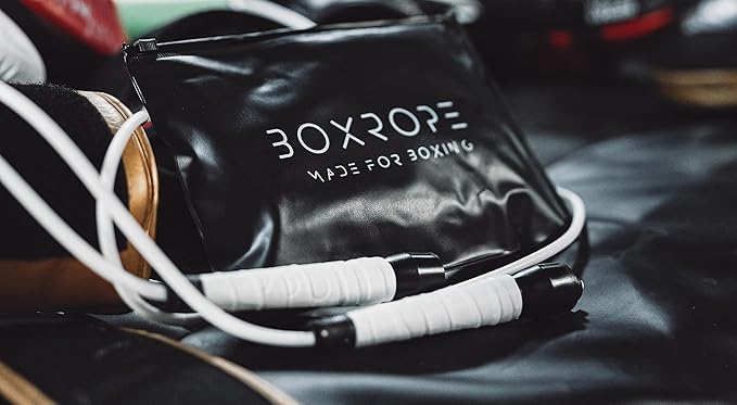 A Jump Rope Made For Boxing, Tangle-Free, 15% Heavier Than A Normal PVC Rope, Boxer Jump Rope, Adjustable, Includes Grip Tapes For More Grip, Skipping Rope for Boxers, Premium Quality