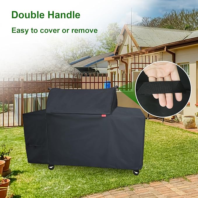 Grill Cover Fits Traeger Woodridge Elite Electric Wood Pellet Grill and Smoker TFC97XLH,Outdoor Full-Length Heavy Duty Waterproof 600D Cover Compared to Traeger BAC776
