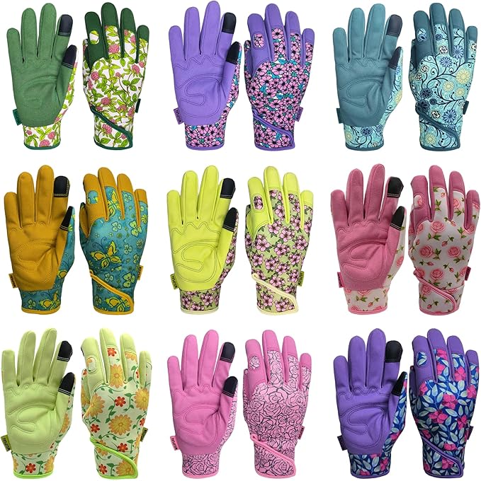 Thorn Proof&Puncture Resistant Gardening Gloves with Grip,Garden Gloves for Women, Leather Work Gloves,Gifts