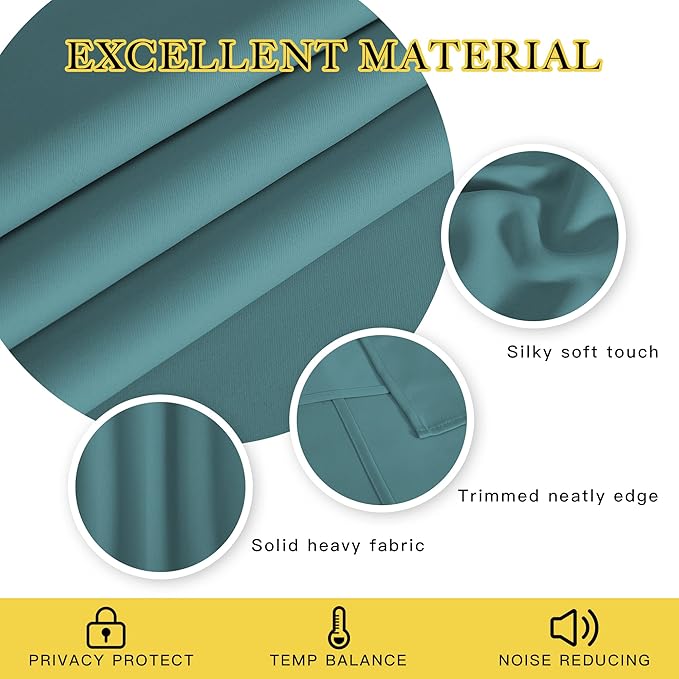 NICETOWN Blackout Drapery Curtain Panel 90 inches Long