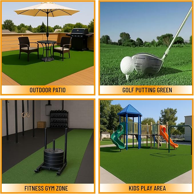 Ottomanson Artificial Turf Golf Hitting Mat 3' x 11' Indoor/Outdoor Waterproof Synthetic Fake Grass for Putting Practice Baseball Football Sports Gym Backyard, Custom Size 2' up to 30'