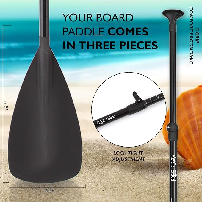 SereneLife Inflatable Stand Up Paddle Board with Premium SUP Accessories – Wide Stable Design with Non-Slip EVA Deck Pad for Adults and Youth of All Skill Levels