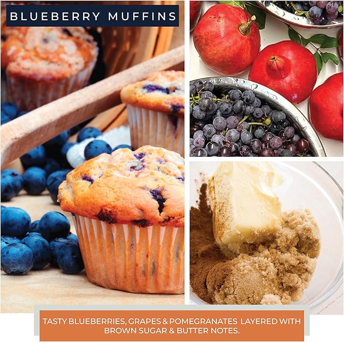 A Cheerful Giver - Blueberry Muffins Mama Scented Glass Jar Candle (22oz) with Lid & True to Life Fragrance Made in USA