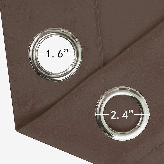 LEMOMO Chocolate Brown Thermal Blackout Curtains/52 x 108 Inch/Set of 2 Panels