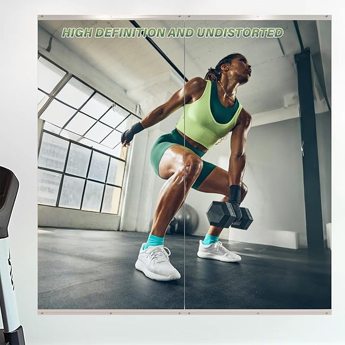 ROOMTEC Workout Mirrors for Home Gym 60"x36", Large Wall Mirror Full Length for Fitness, Yoga, Big Wall Mounted Frameless Glass Mirror for Garage, Dance Studio, Bedroom