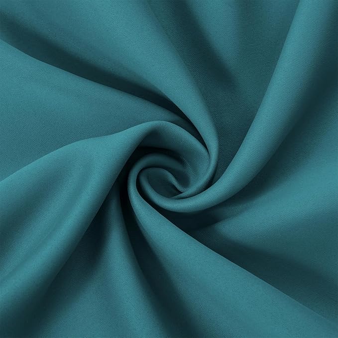 LEMOMO Sea Teal Blackout Curtains 66 x 63 Inch Length/Set of 2 Curtain