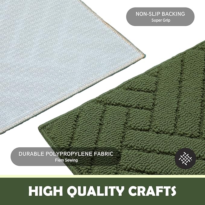 Door Mat Indoor Doormat, Entryway Rug Door Mats Non-Slip Rubber Backing,Heavy Duty Low-Profile Entrance Rugs, Absorbent Resist Dirt Doormats Floor Door mat for Entryway,Green 32"x48"