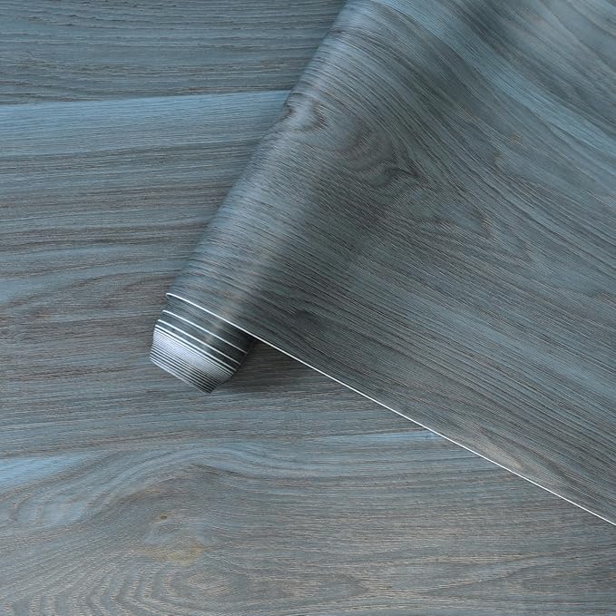 Peacock Blue Wallpaper Wood Grain Contact Paper