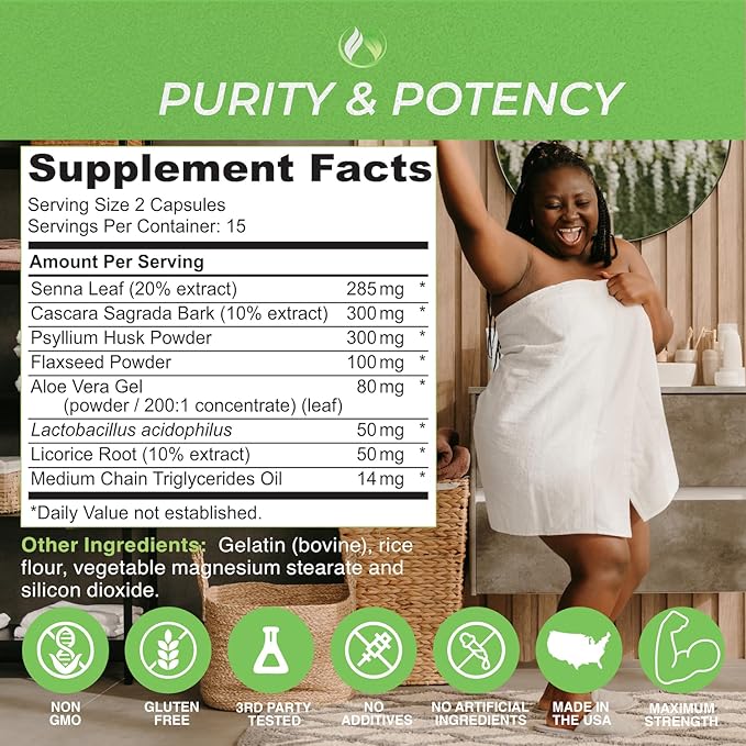 THE ENCLARE NUTRITION Colon Cleanse 15 Day Gut Cleanse Pills. Colon Cleanser for Women & Men. Psyllium, Probiotic Laxatives for Constipation, Bloating Relief, Detox Cleanse for Weight Loss Support (1)