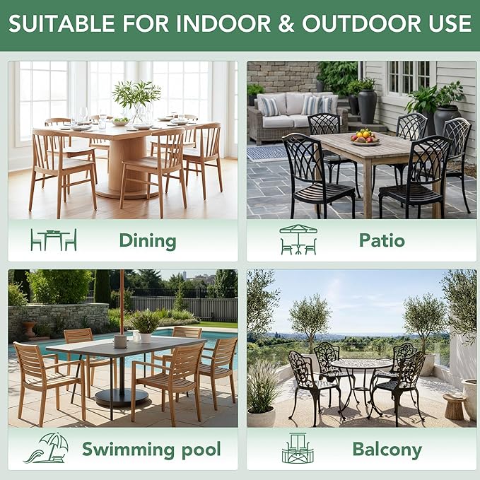 Outdoor Chair Cushions Set of 2: Waterproof & Fade Resistant Patio Furniture Cushions - 17 x 16 x 2 Inch Non Slip Round Corner Seat Cushion Pads with Removable Cover for Garden Yard Lawn, Navy Blue