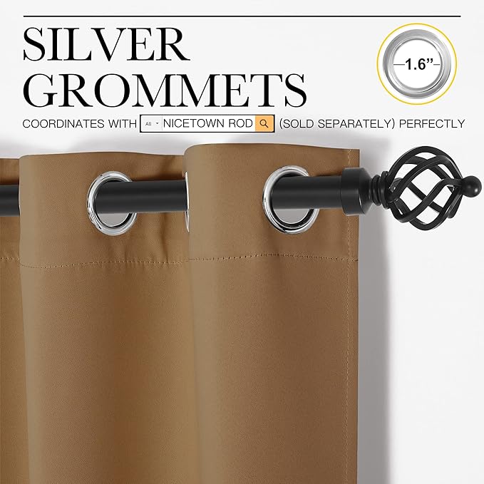 NICETOWN Sleek Blackout Curtains 78 inches Length