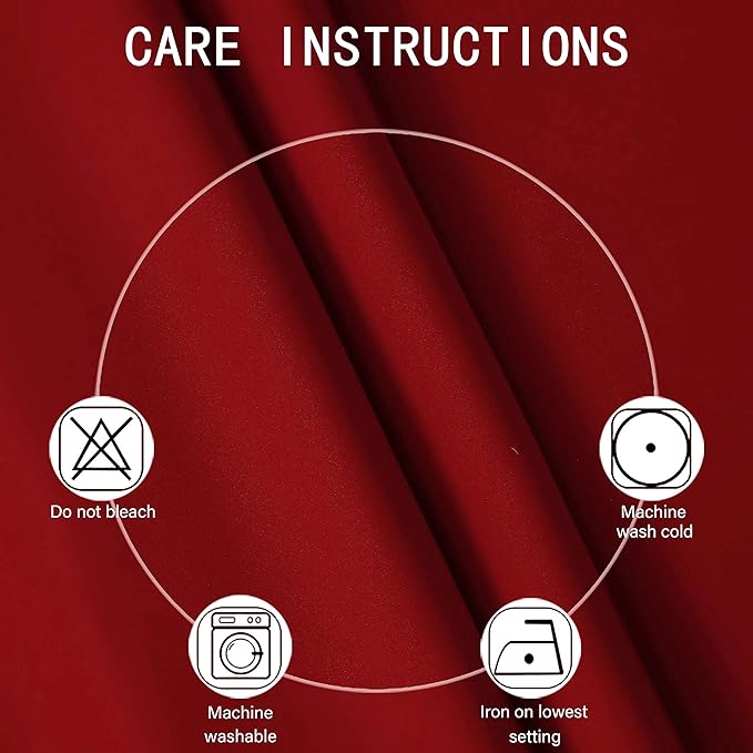 LEMOMO Red Thermal Blackout Curtains/42 x 72 Inch/Set of 2 Panels Room