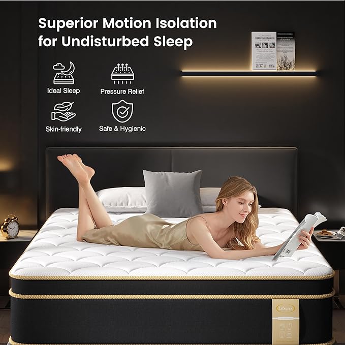 California King Mattress, 14 Inch Gel Memory Foam Hybrid Mattress Cali King Size Bed in a Box, Pressure & Pain Relief, Firm, Individual Pocket Spring, Edge Support, CertiPUR-US