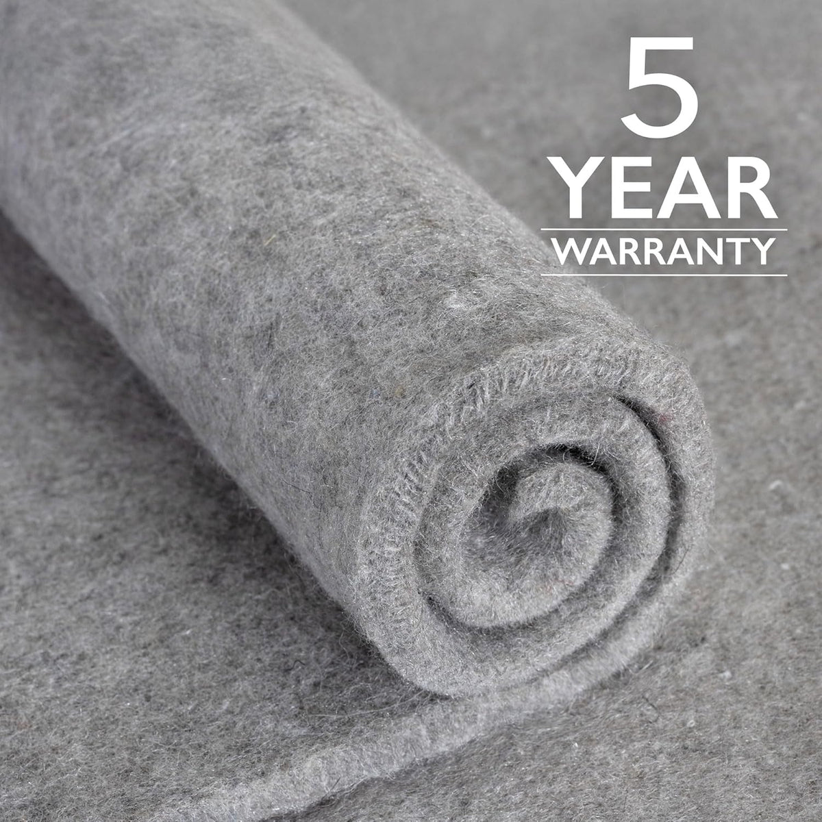 RUGPADUSA - Eco-Plush - 6'x9' - 1/2" Thick - 100% Felt - Luxurious Cushioned Rug Pad - Available in 3 Thicknesses, Many Custom Sizes