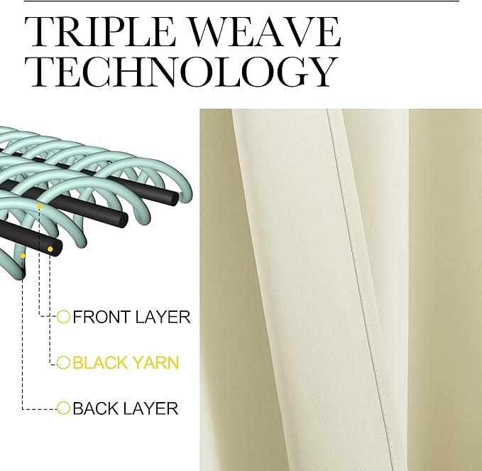 NICETOWN Blackout Curtains for Living Curtains, Room Darkening Curtains &
