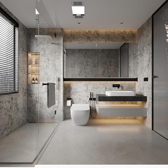 BAYYA Concrete Wallpaper Peel and Stick Grey Cement Contact Paper Industrial