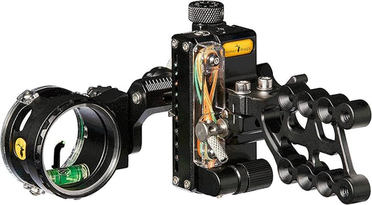 Trophy Ridge React One Pro Bow Sight - Accuracy up to 100 Yards, Tool Less Windage and Elevation Adjustability, 2nd/3rd Axis Leveling, Adjustable Click Light