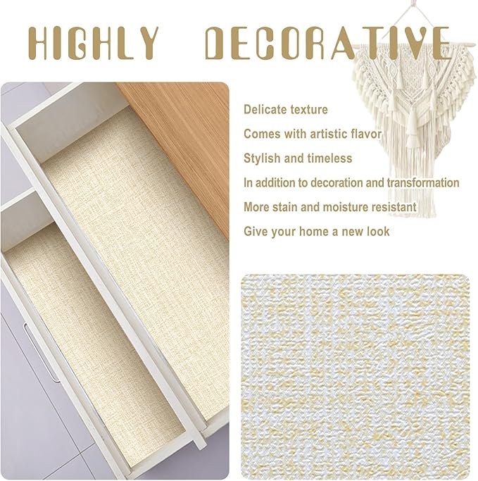 Amiya Grasscloth Cream Wallpaper Peel and Stick Beige Faux Fabric Linen Contact