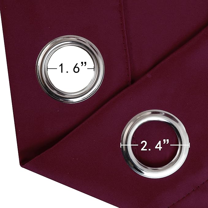 LEMOMO Blackout Curtains 66 x 84 inch/Burgundy Red Curtains Set of 2