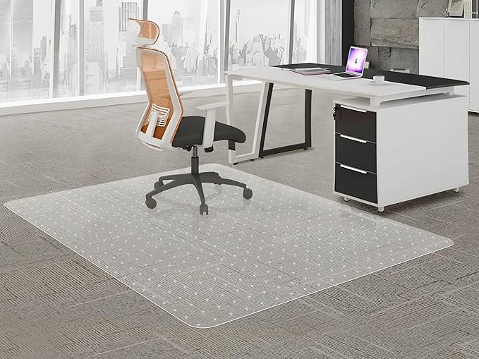 Large Chair Mat for Carpet, Easy Glide Plastic Carpet Floor Protector Mat for Office Chairs for Work & Home